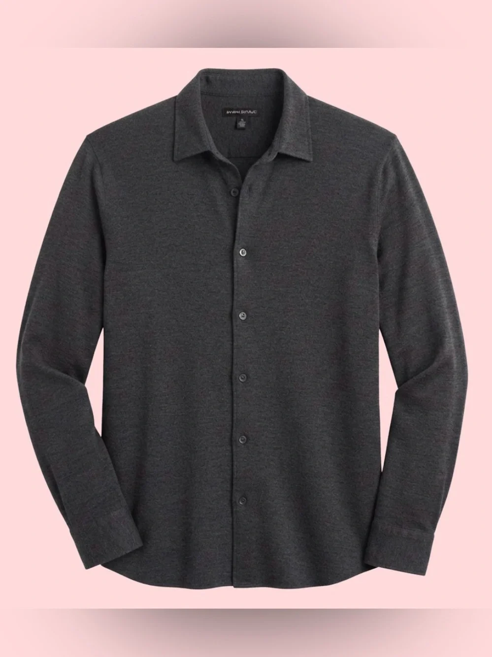 🍂Banana Republic Men's Long Sleeve Gray Knit Button-Up Shirt Sz L🍂